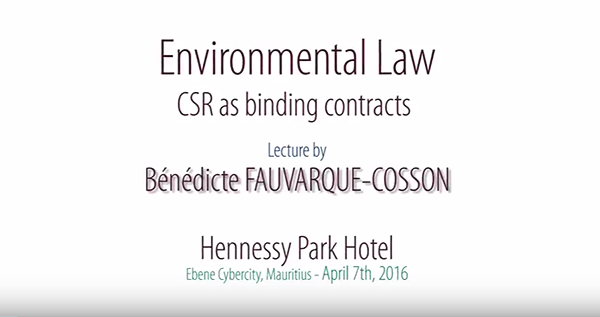 Video – Environmental law by Benedicte Fauvarque