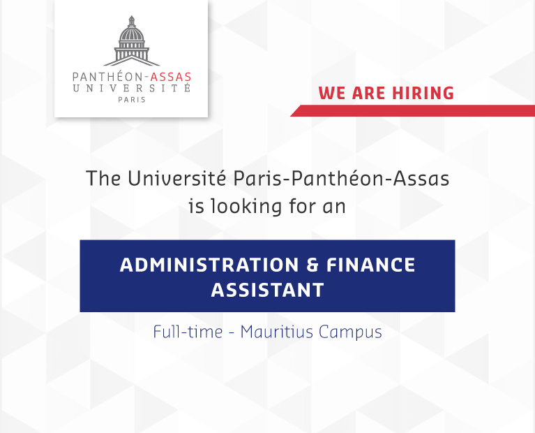 Open position: Administration & Finance Assistant – Mauritius Campus